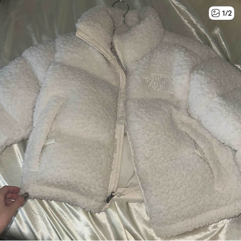 The North Face Cream Sherpa Fleece Jacket